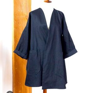 Tony Chestnut Black Denim Swing Coat